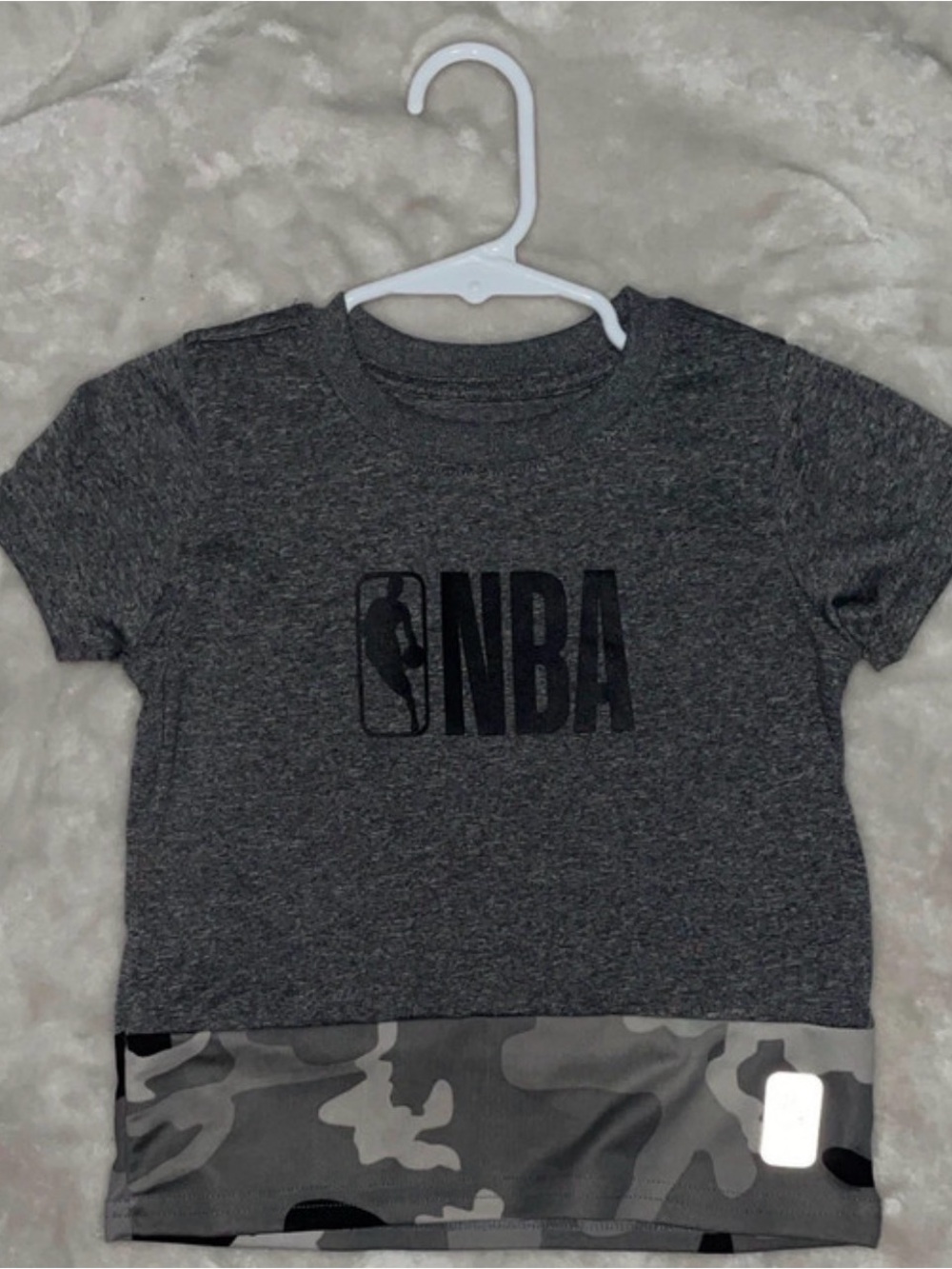 NBA 3t Gray Short-Sleeve Tee with Gray Camo detail